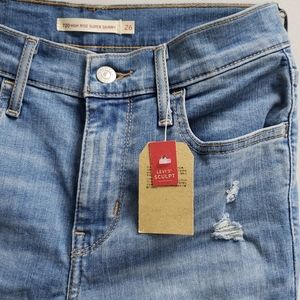 Levi's distressed high rise super skinny jeans